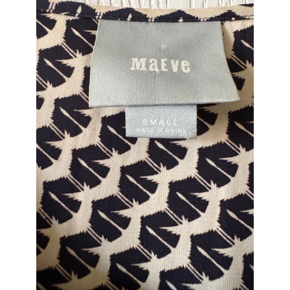 Anthropologie Maeve Selva Printed Button Front Pleated Drawstring Tunic Top - Picture 6 of 10